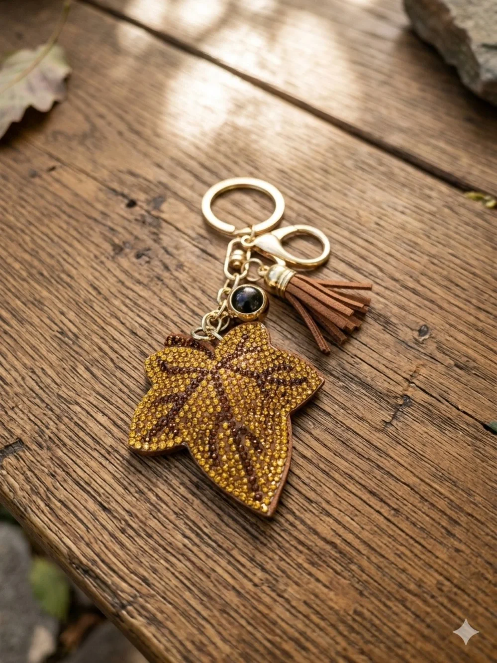 Fall leaves bag charms/ keychains! Set of two !!